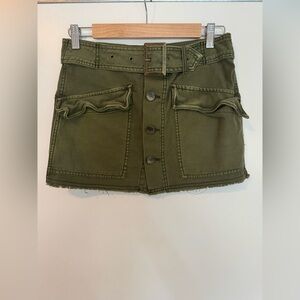 Free People Olive Mini Skirt